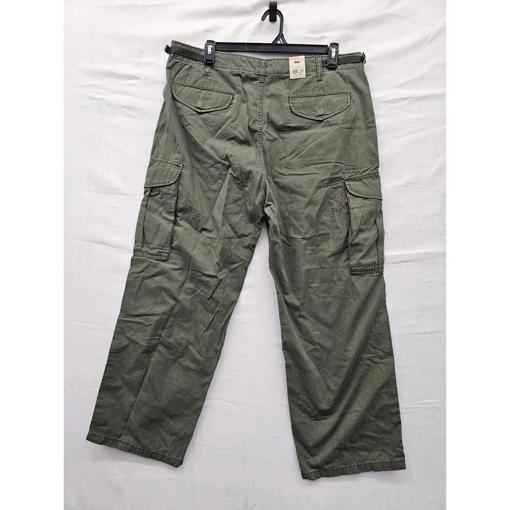 Levi's Mens XX Cargo Baggy Pants Green Cotton Relaxed Size 38x30